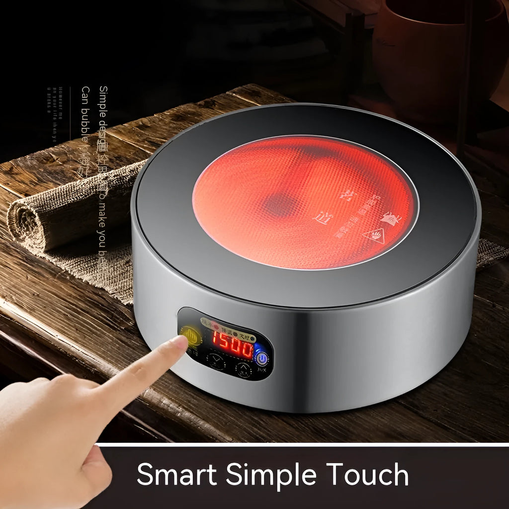 Electric ceramic glass mini tea stove GW-T5 black with touch panel and microcrystalline cooktop