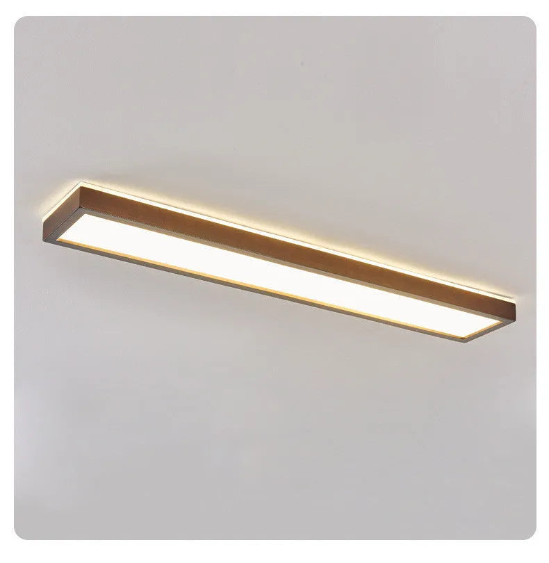 Solid wood long ceiling lamp in log or walnut colour, 60cm to 120cm, 220V, New Chinese style