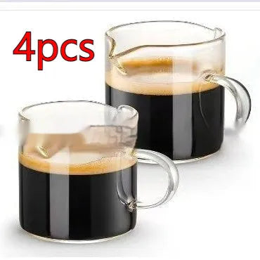 White double mouth transparent glass coffee cups modern minimalist design