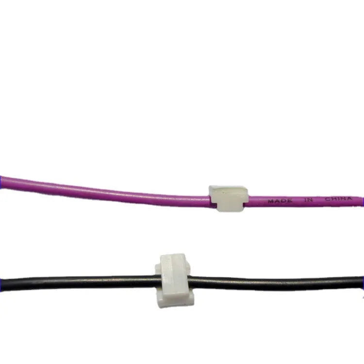 Black PA66 plastic wire clip with steel retaining ring for automotive and LED cable management measuring 9mm × 12mm × 6.2mm
