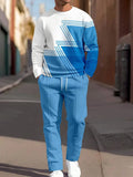 Men's 3D digital print sweatshirt and sweatpants set, long sleeve round neck, sizes S to 6XL