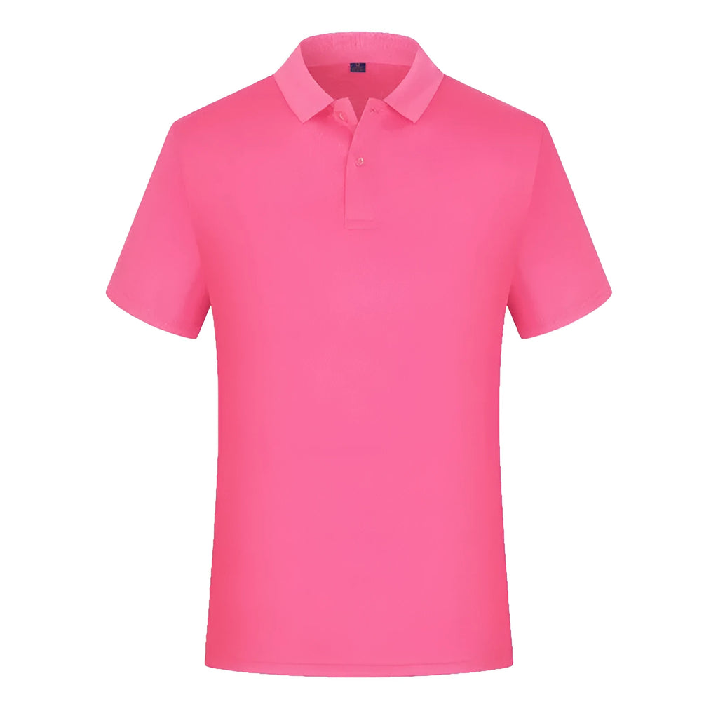 Summer lapel T-shirt, short sleeve polyester blend casual top with slit, multiple colours, S to 4XL