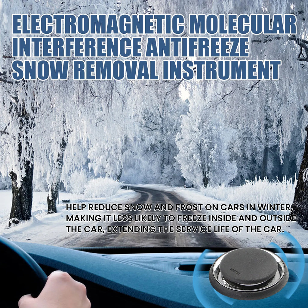 Black square portable car deicing instrument for melting windscreen ice and snow.