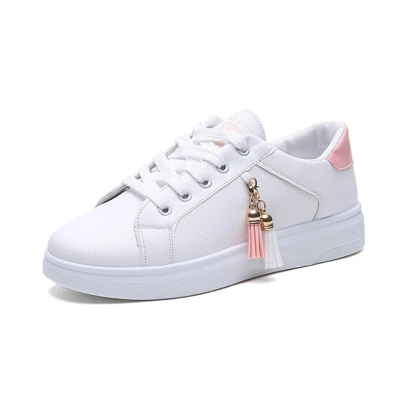 Women's breathable running shoes with cross straps, artificial PU upper, rubber sole, pink or black, sizes 35-40