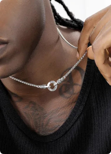 Silver sterling S925 clavicle necklace with fine chain and pendant, shown at various lengths.