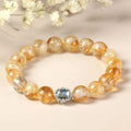 Citrine gemstone crystal bracelet with 10mm stones in geometry unisex design