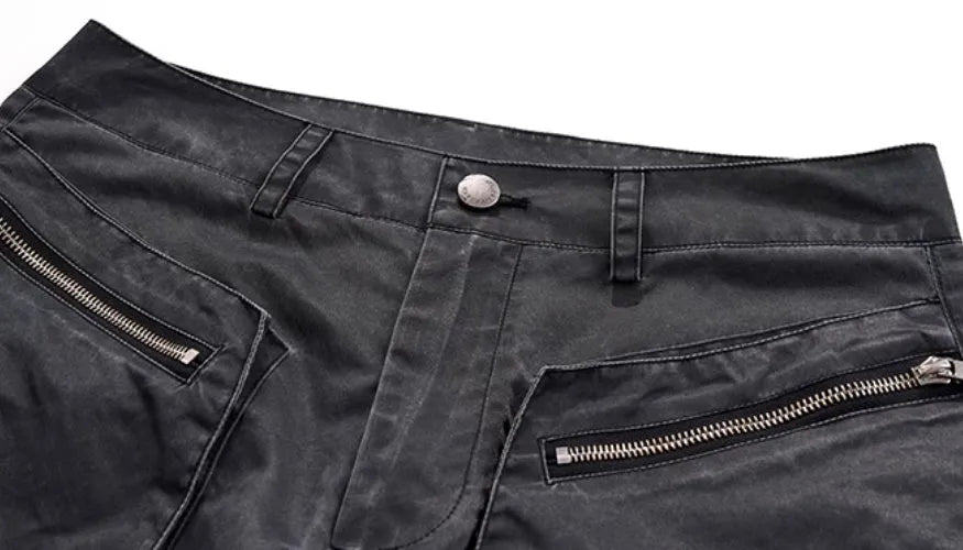 Retro three-dimensional keel casual trousers in viscose rayon fabric with straight hem design