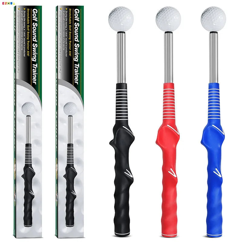 Telescopic golf swing simulator trainer in stainless steel with adjustable extension