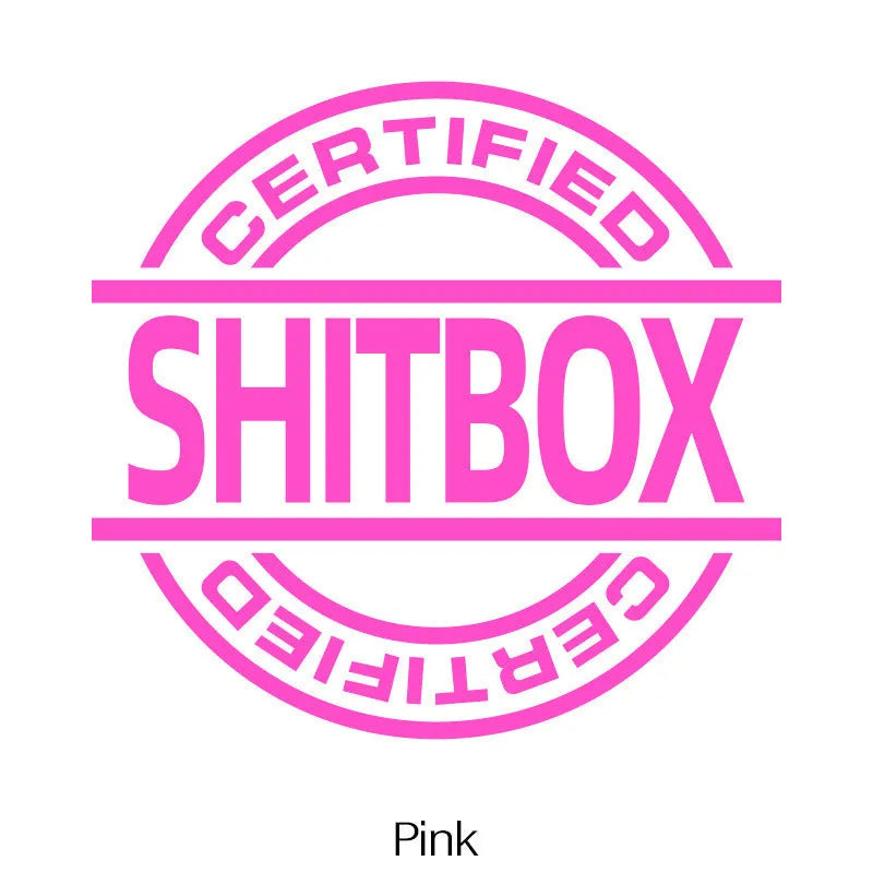 13x12cm vinyl car body sticker showing available colour options including black, white, silver, gold, red, yellow, blue, green, glitter and multicolour