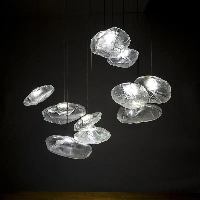 Modern European style glass decorative chandelier with transparent shade in two size options