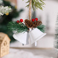 Mori style double bell Christmas pendant in gold colour made from wrought iron