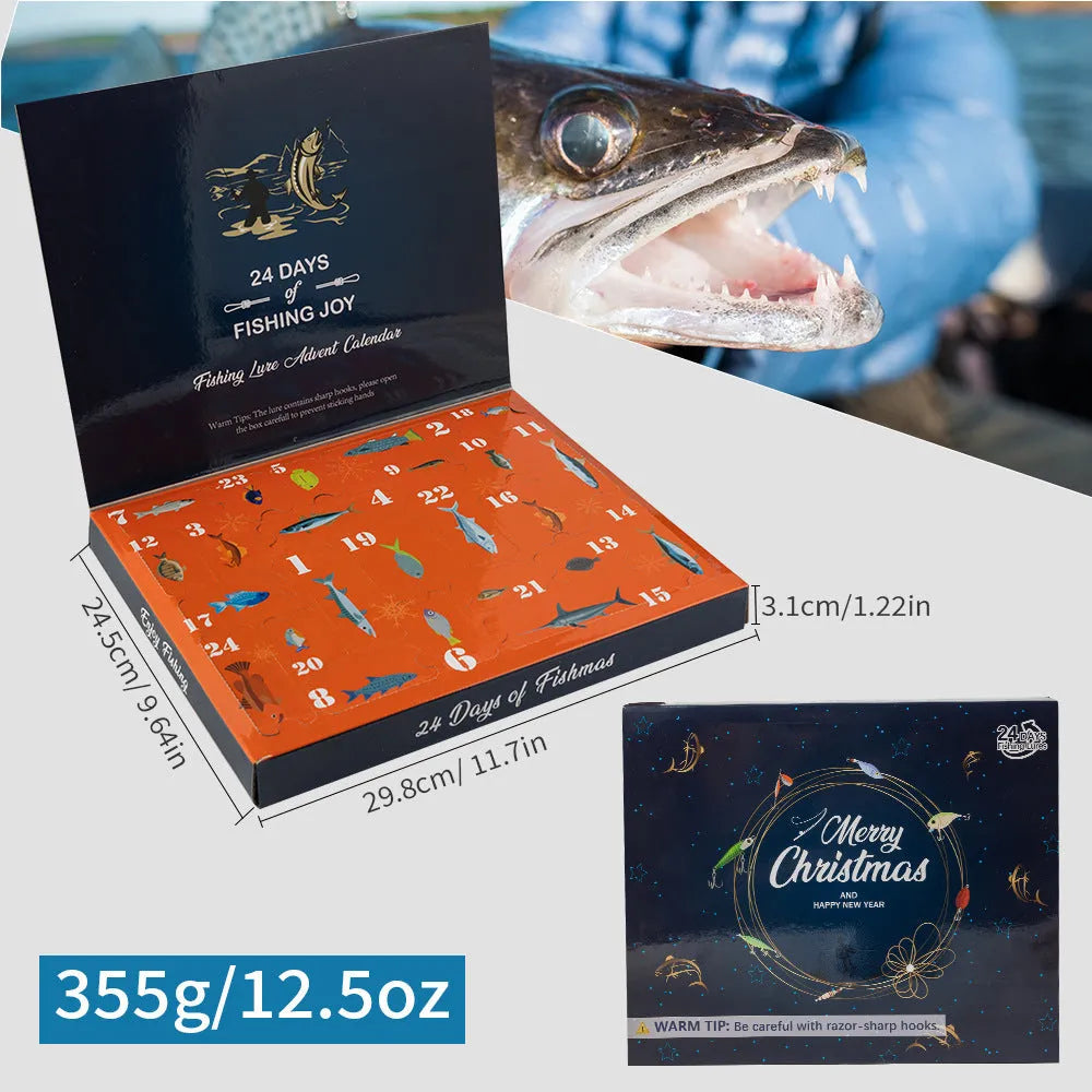 Metal Mino Bog fishing set blind box with Christmas theme and 01 style colour.