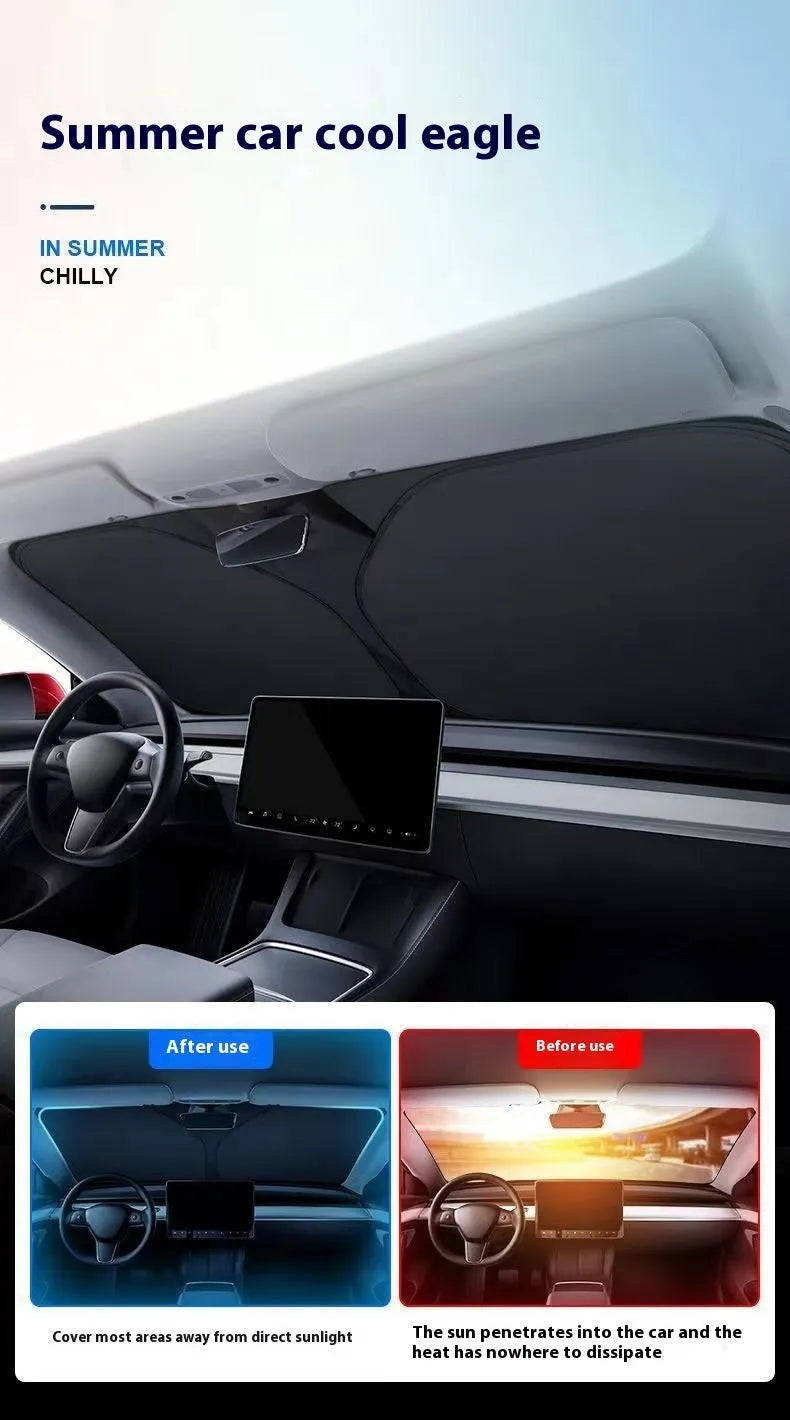 Titanium silver aluminium foil car sunshade for windshield heat and UV protection