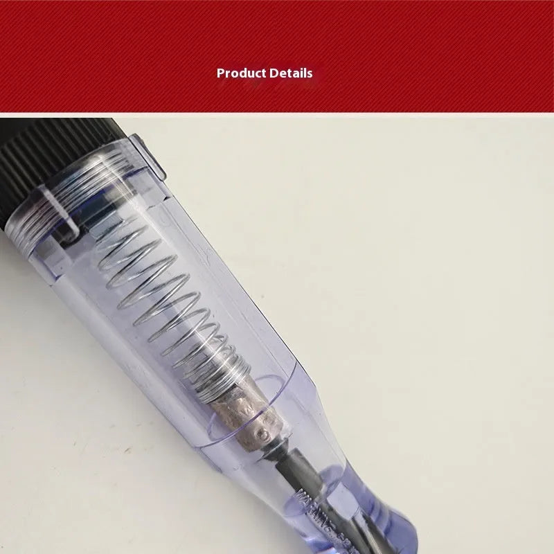 Black 6-24V car test pencil, 150mm plastic electrical measuring pen with black wire for car maintenance.