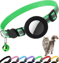 Reflective anti-lost pet collar for kittens and puppies in striped PU with eight colour options including black, pink, red, blue, purple, orange, yellow, and green.