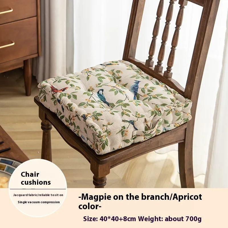 American dining chair back cushion with floral pattern in four colour options, measuring 40×40×8cm