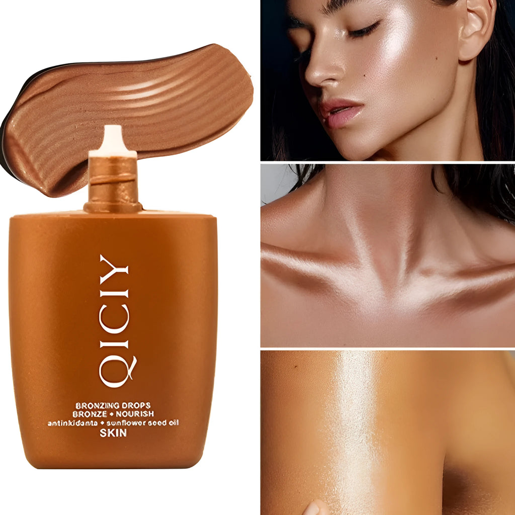 30ml bottle of body brightening contour liquid for face and body in four shade options
