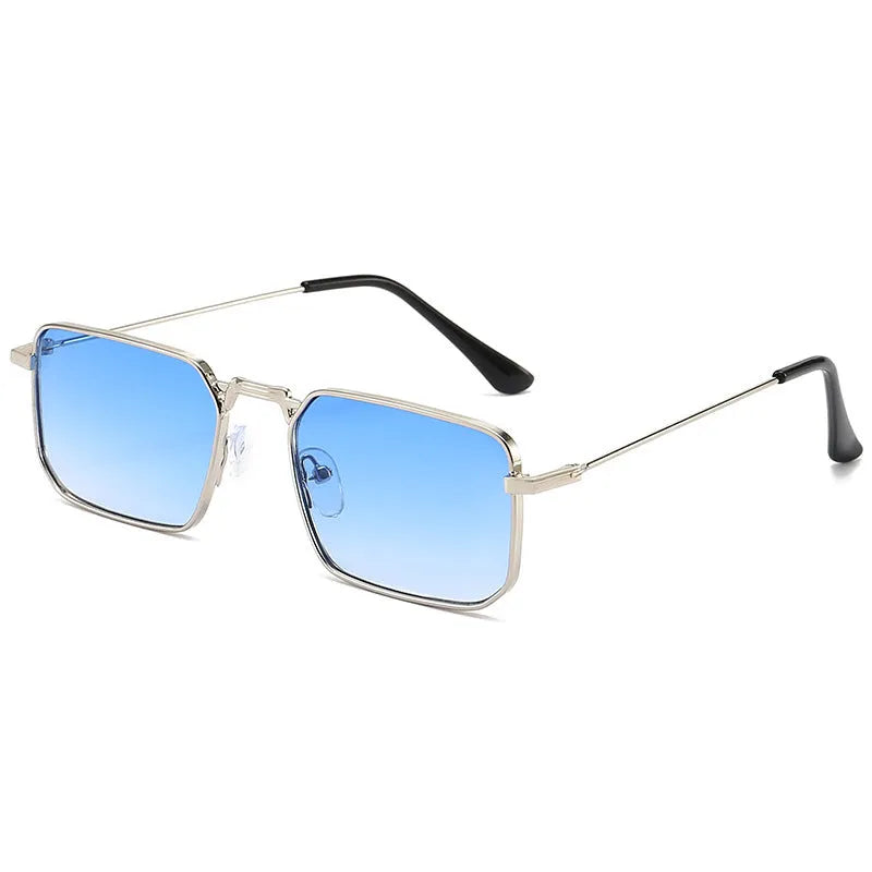 Men's square frame steampunk sunglasses with metal construction in gold and black colour options