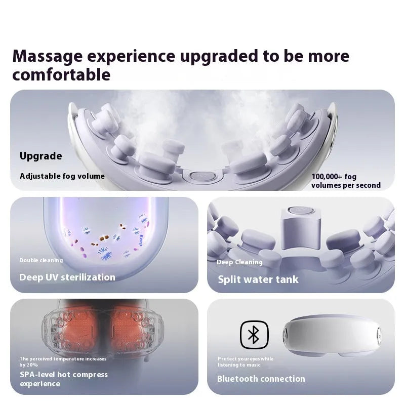 Rechargeable Bluetooth eye moisturising hot compress massage instrument in purplish grey colour