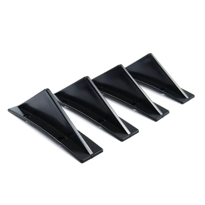 Black triangle rear spoiler chassis measuring 15cm with screw and adhesive fitting kit for General Motors vehicles