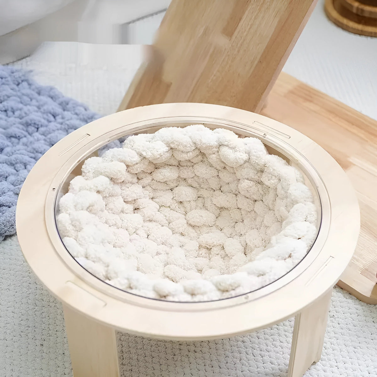 Hand-woven chenille thick needle wool pet mat for dogs and cats in six colours and five sizes