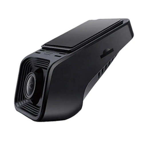 V4 ACC model 1080p HD car dashboard camera with WiFi and parking surveillance mode.
