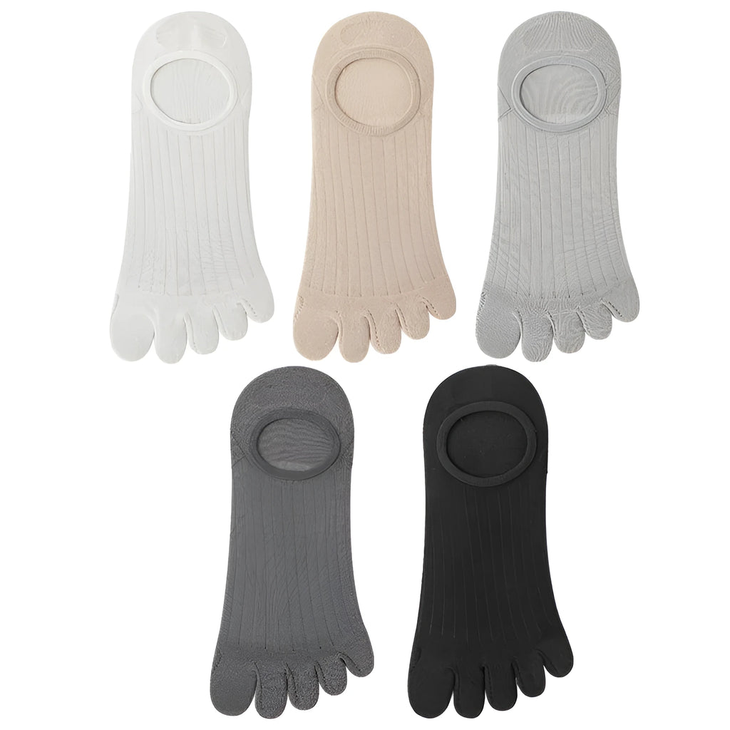 Men's five-finger cotton antibacterial socks in modal fabric available in five colour options