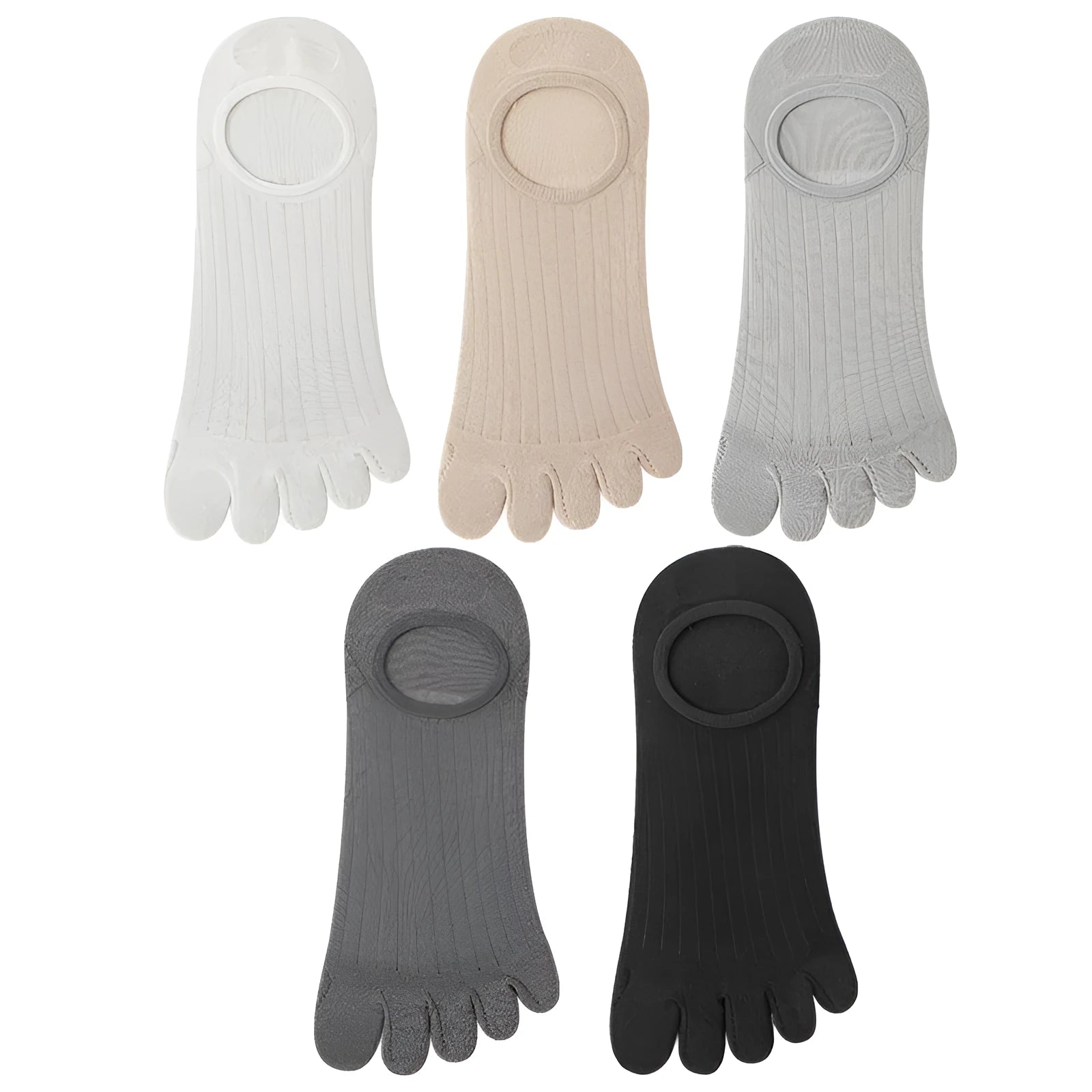 Men's five-finger cotton antibacterial socks in modal fabric available in five colour options