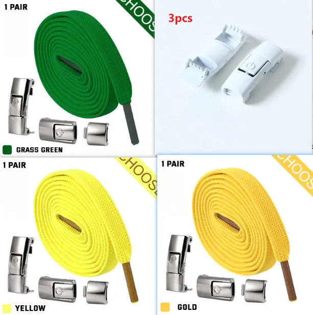 8mm widened flat elastic shoelaces with press lock mechanism in black and white for sneakers