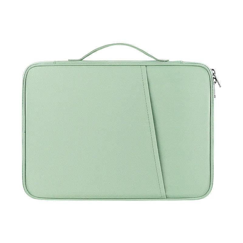 Nylon tablet bag in green, white, grey, black, pink, blue or purple, with chain detail and two size options