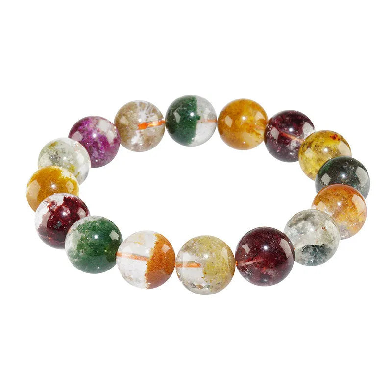 Crystal bracelet with colourful ghost cornucopia design on 10mm beads in ethnic retro style