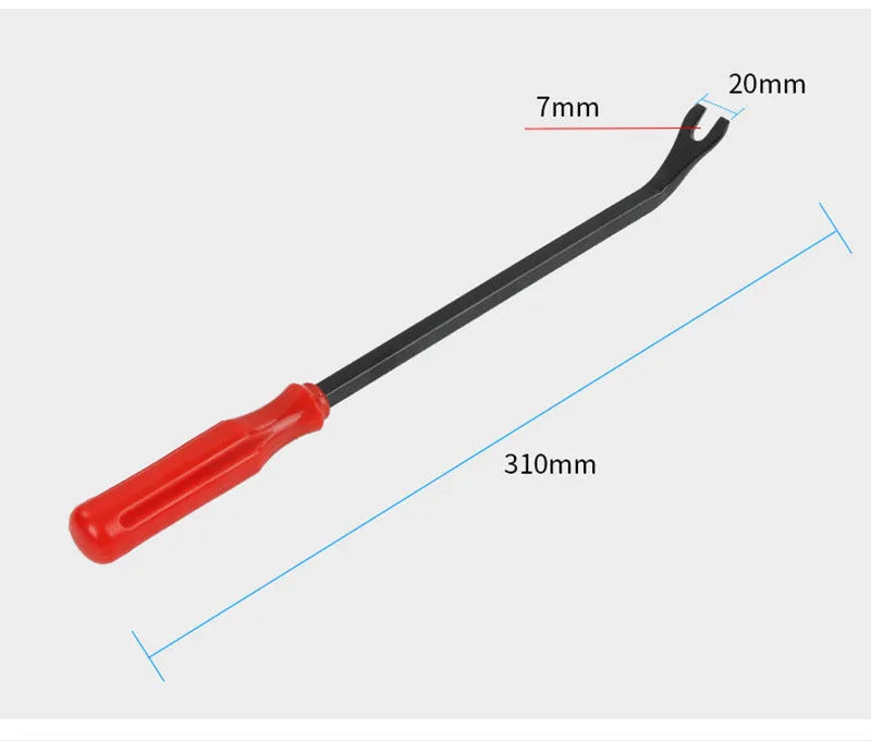 Red-handled automotive clip driver for GM door panel nailing with steel construction