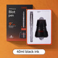 Student automatic suction pen set with plastic shell, 0.38mm and 0.5mm pen heads, and included ink feeder