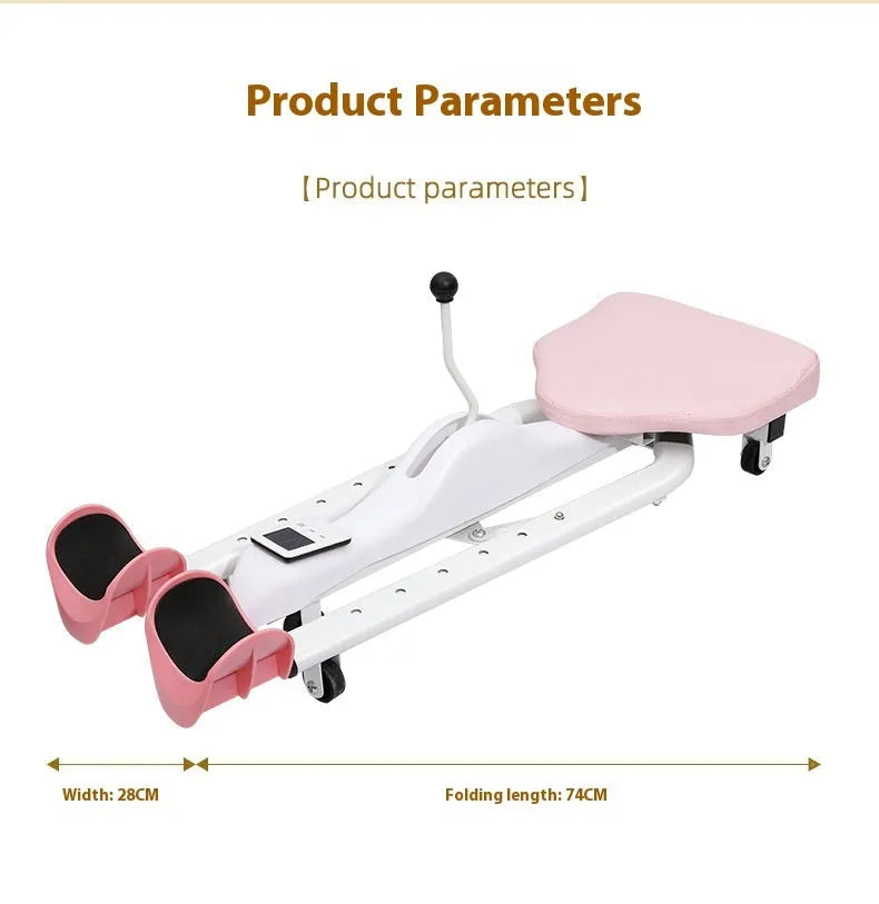 Horse leg opener stretching equipment with steel frame and foam padding in pink colour