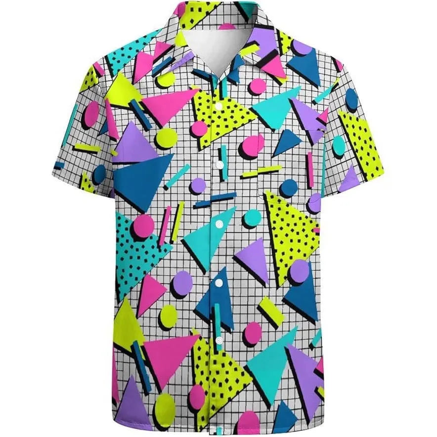Men's camouflage pattern short sleeve shirt in slim fit design showing colour options