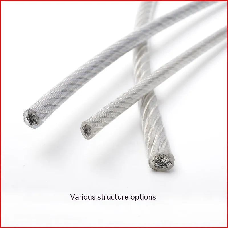 304 stainless steel invisible anti-theft protecting wire coil, showing coated rope construction.
