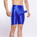 Men's plus size shiny nylon sports shorts in multiple colours and extended sizes