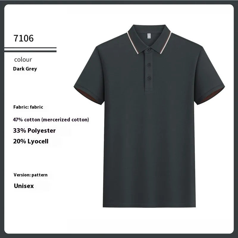 7A antibacterial mercerised cotton sequined polo shirt in white, front view on model
