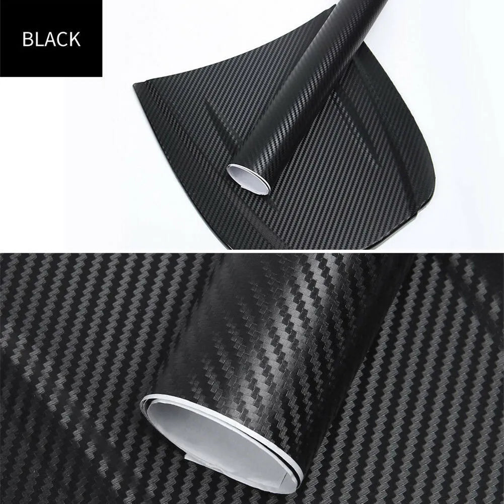 Roll of 3D carbon fibre car sticker in multiple colour options for vehicle interior and exterior decoration