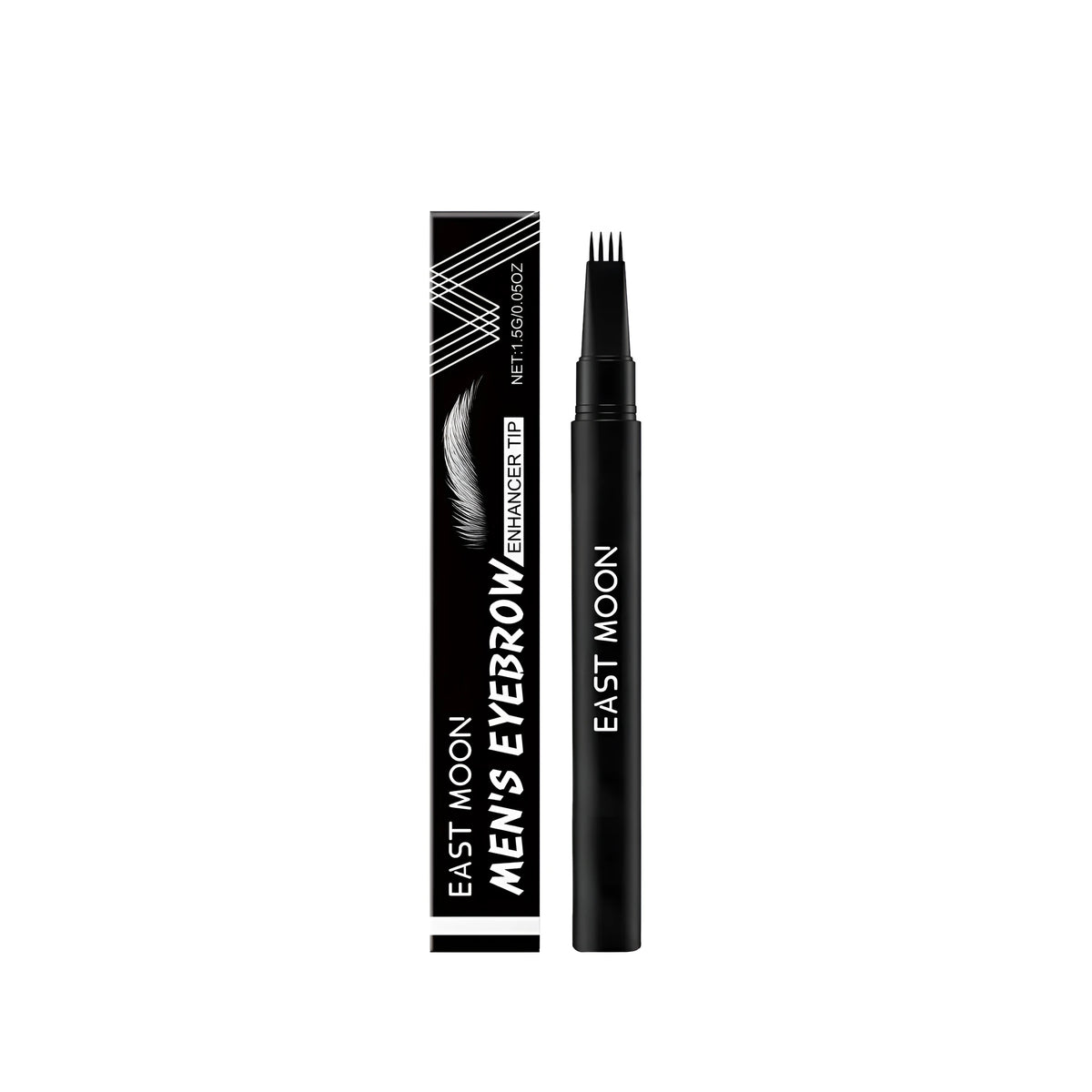 Men's four-pronged eyebrow pencil with carbon powder and vitamin E, single pencil for brow definition