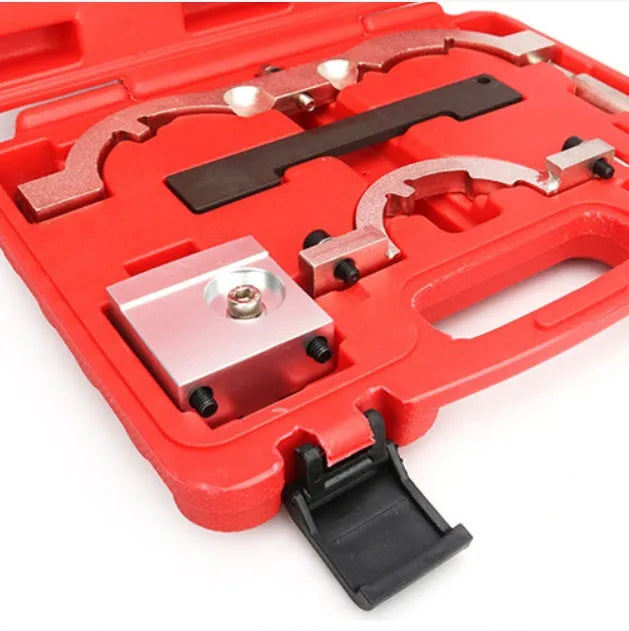 Red chrome-vanadium steel timing tool kit for Opel 1.4T Oncla LUJ engine repair.