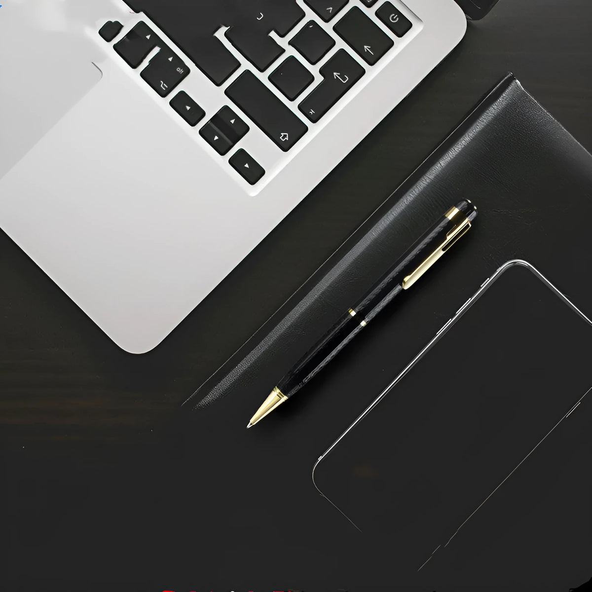 Black pen-shaped digital voice recorder with zinc alloy casing on a white background.