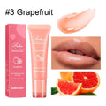 Women's lip gloss in berry, grape, grapefruit, and yellow peach flavours for a natural look.