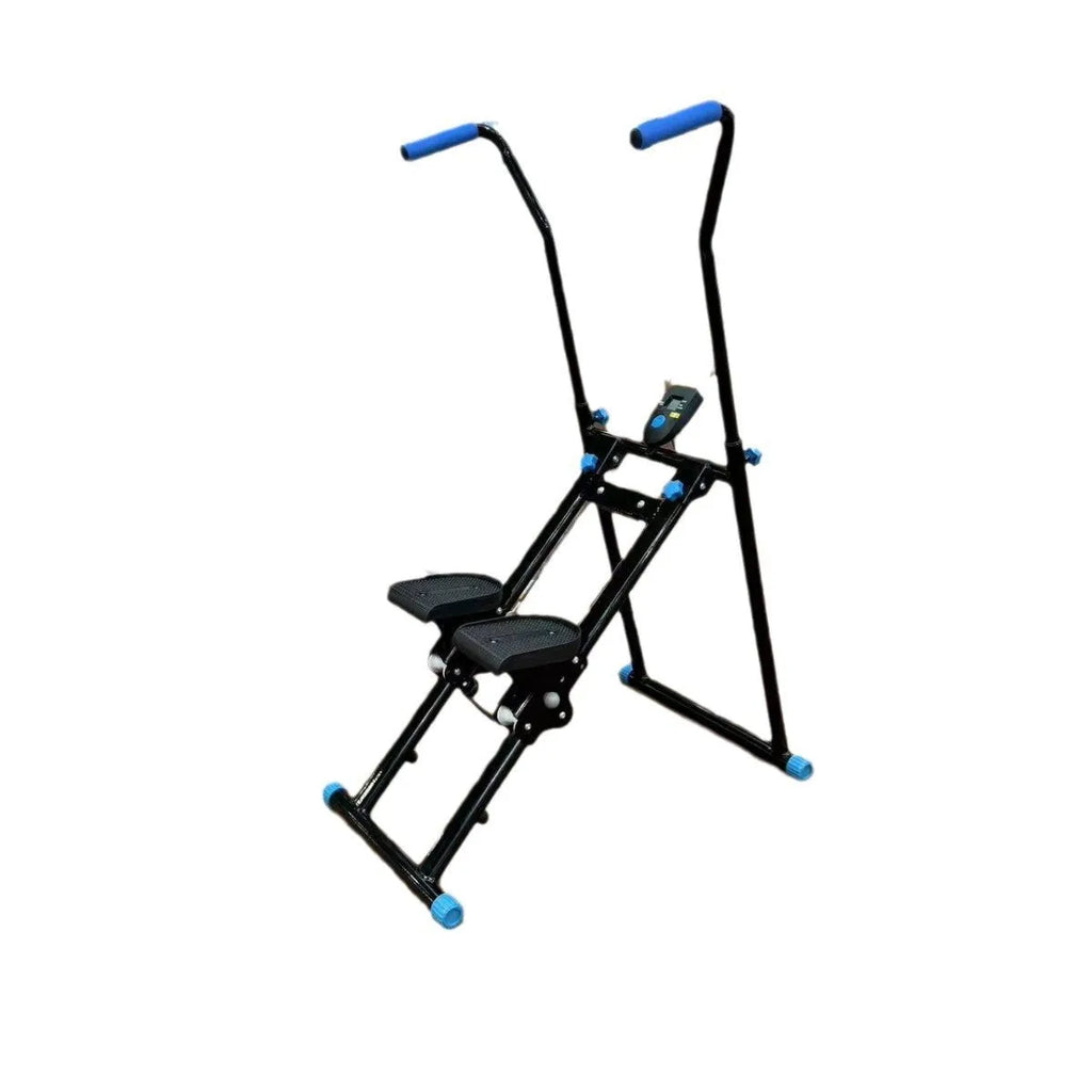 White foldable multi-function treadmill with integrated climbing frame and climbing machine for home fitness