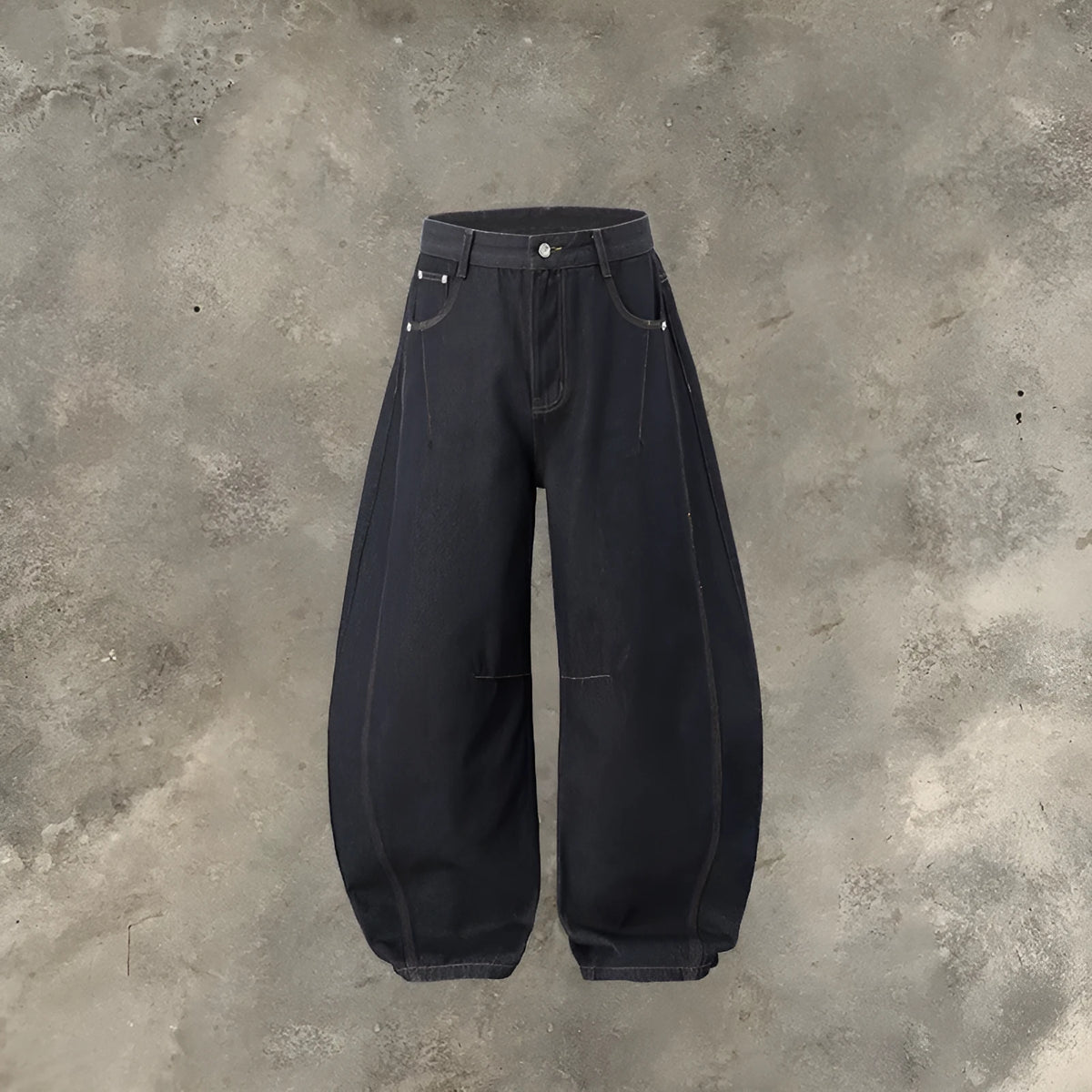 Men's original cow colour wide-leg denim trousers with mid waist for leisure wear