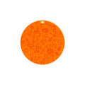 Round silicone pet licking mat with suction cup, shown in blue colour option.