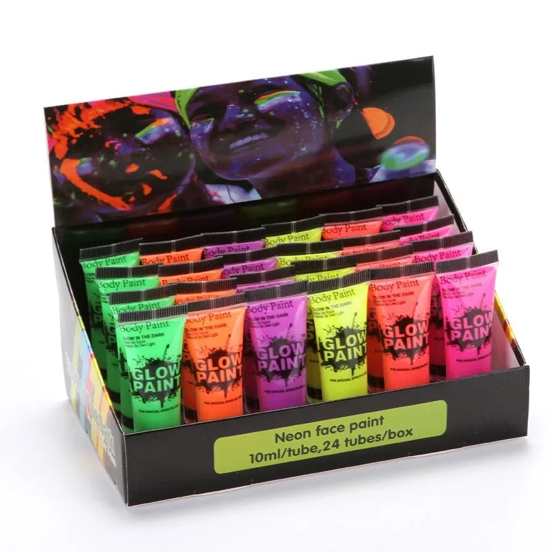 25ml bottle of neon face and body paint in non-toxic gouache formula