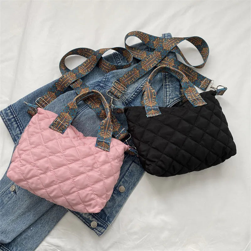 Soft Oxford cloth shoulder messenger bag with urban simplicity styling and mobile phone pocket