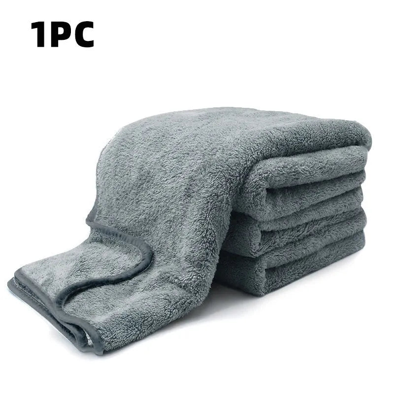 Microfiber car wash towel shown in three available sizes for vehicle cleaning