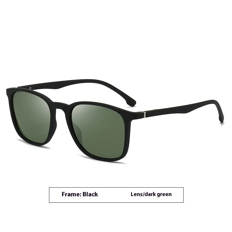 Men's polarised sunglasses with elastic spectacle foot and PC frame in multiple colour options
